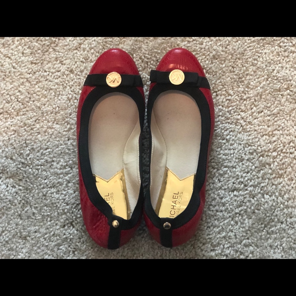 MICHAEL Michael Kors Red Ballet Flats Sz 8.5
